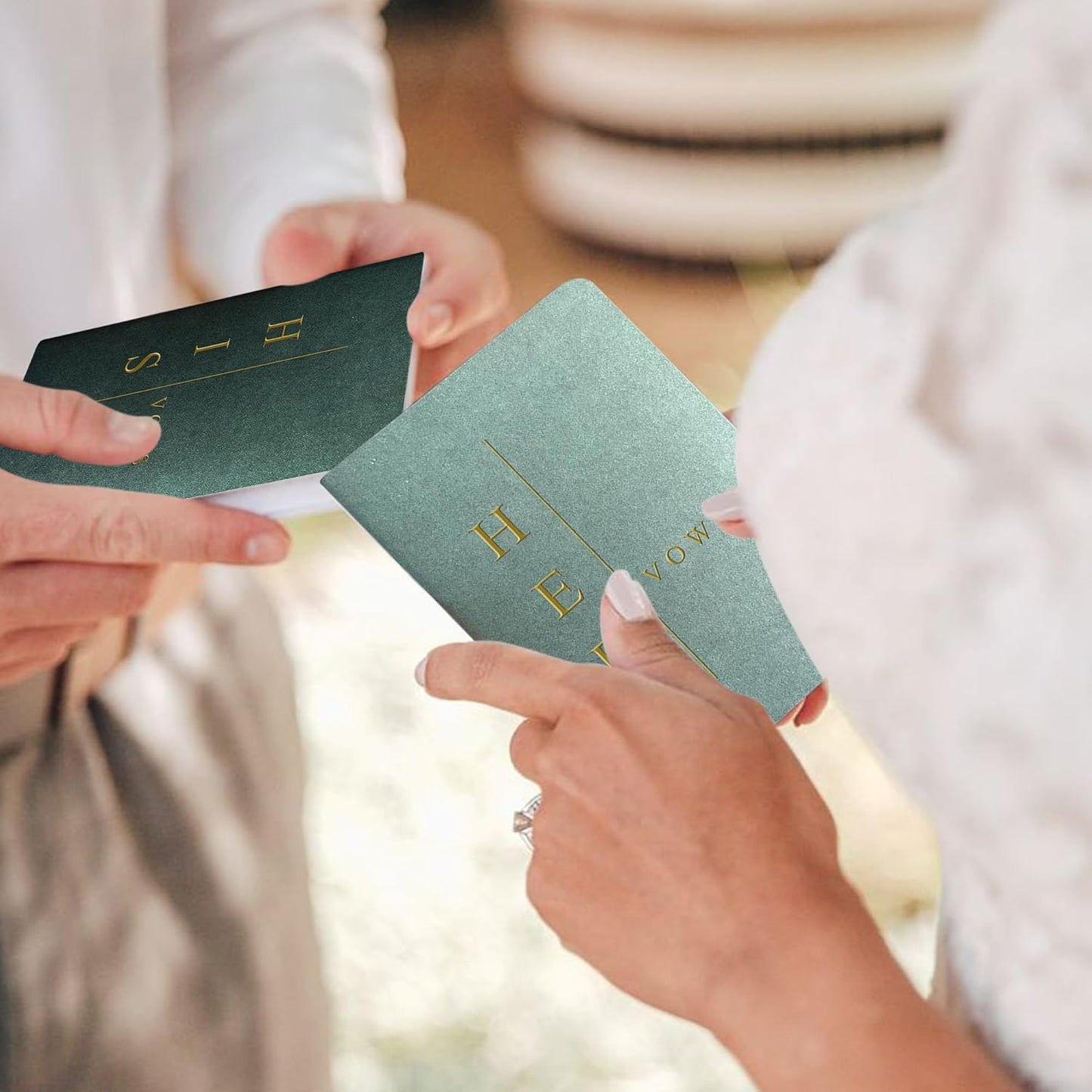 Vow Books His and Hers Wedding Vow Books Bride and Groom Vow Books Wedding Essentials Wedding Accessories(TR-HH-Sage)