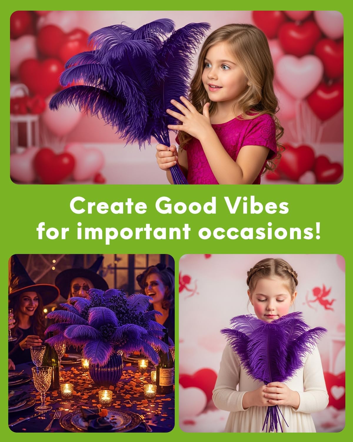 NEWONG 30pcs Purple Ostrich Feathers Natural Bulk 11-14inch(28-35cm) Vase Craft Wedding Home Party Centerpieces Christmas Day Decoration