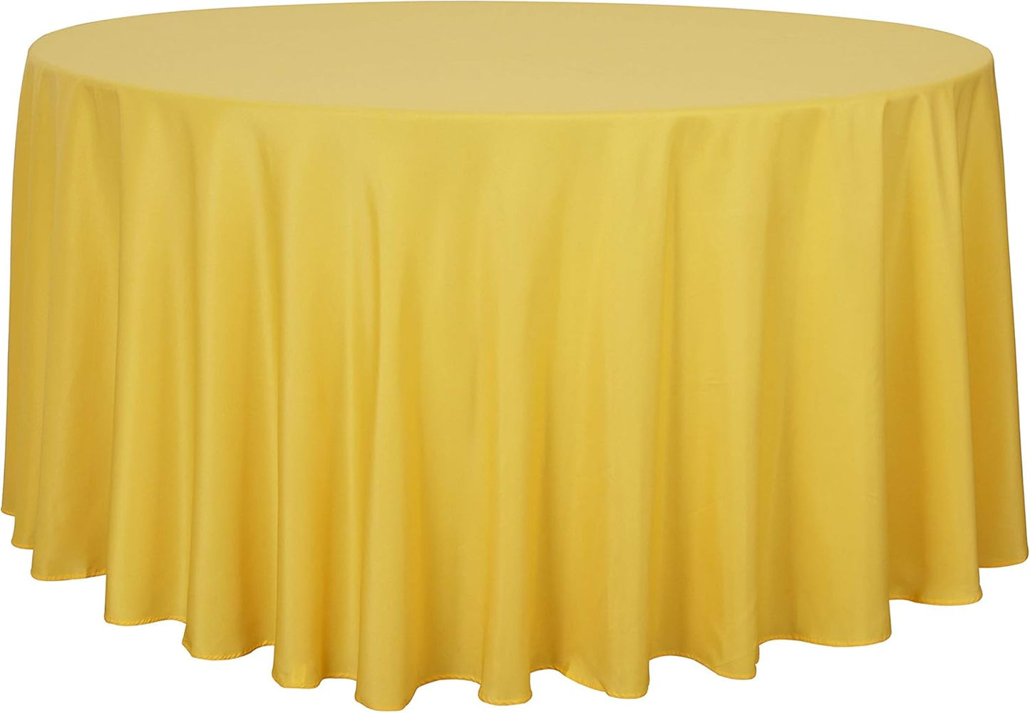 sancua Round Tablecloth - 108 Inch - Water Resistant Spill Proof Washable Polyester Table Cloth Decorative Fabric Table Cover for Dining Tables, Buffet Parties and Camping, Yellow