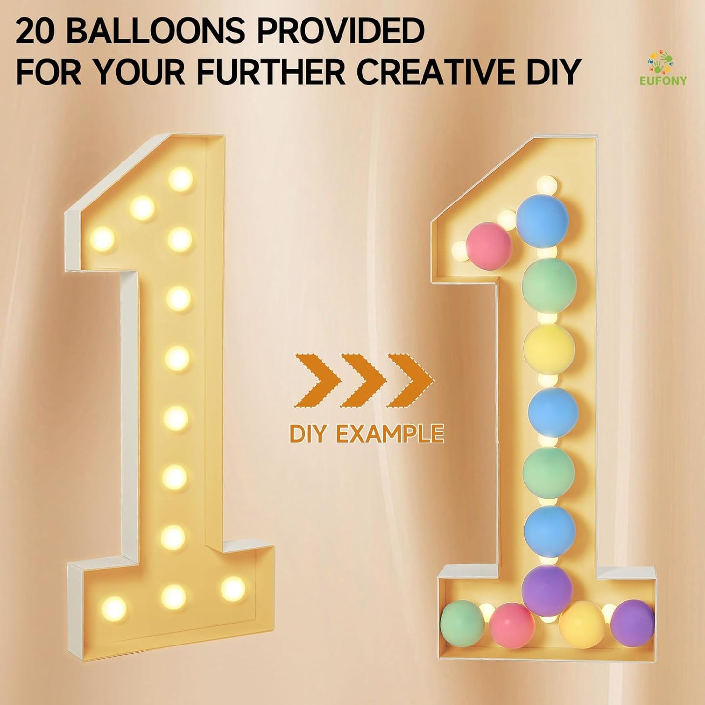 4FT Marquee Numbers, Large Light Up Numbers 0 for 10th 20th 30th Birthday Party Decorations, Big Light Up Number for 2025 Graduation Prom, 4 Feet Cardboard Number 0 with LED Lights DIY Kit