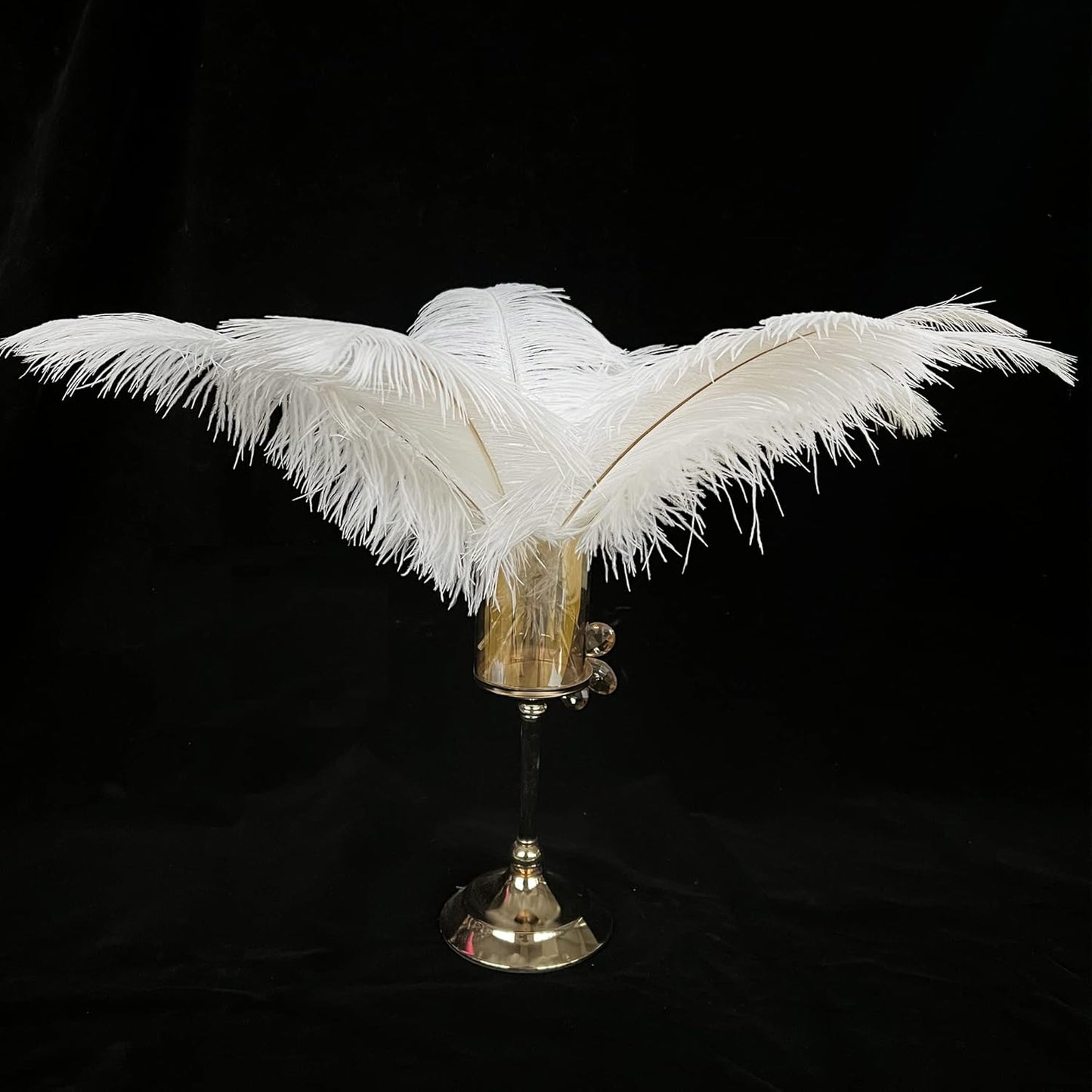 Happy Feather 16-18 inch White Ostrich Feathers Craft for Wedding Party Centerpieces Home Decoration DIY Craft Pack of 10