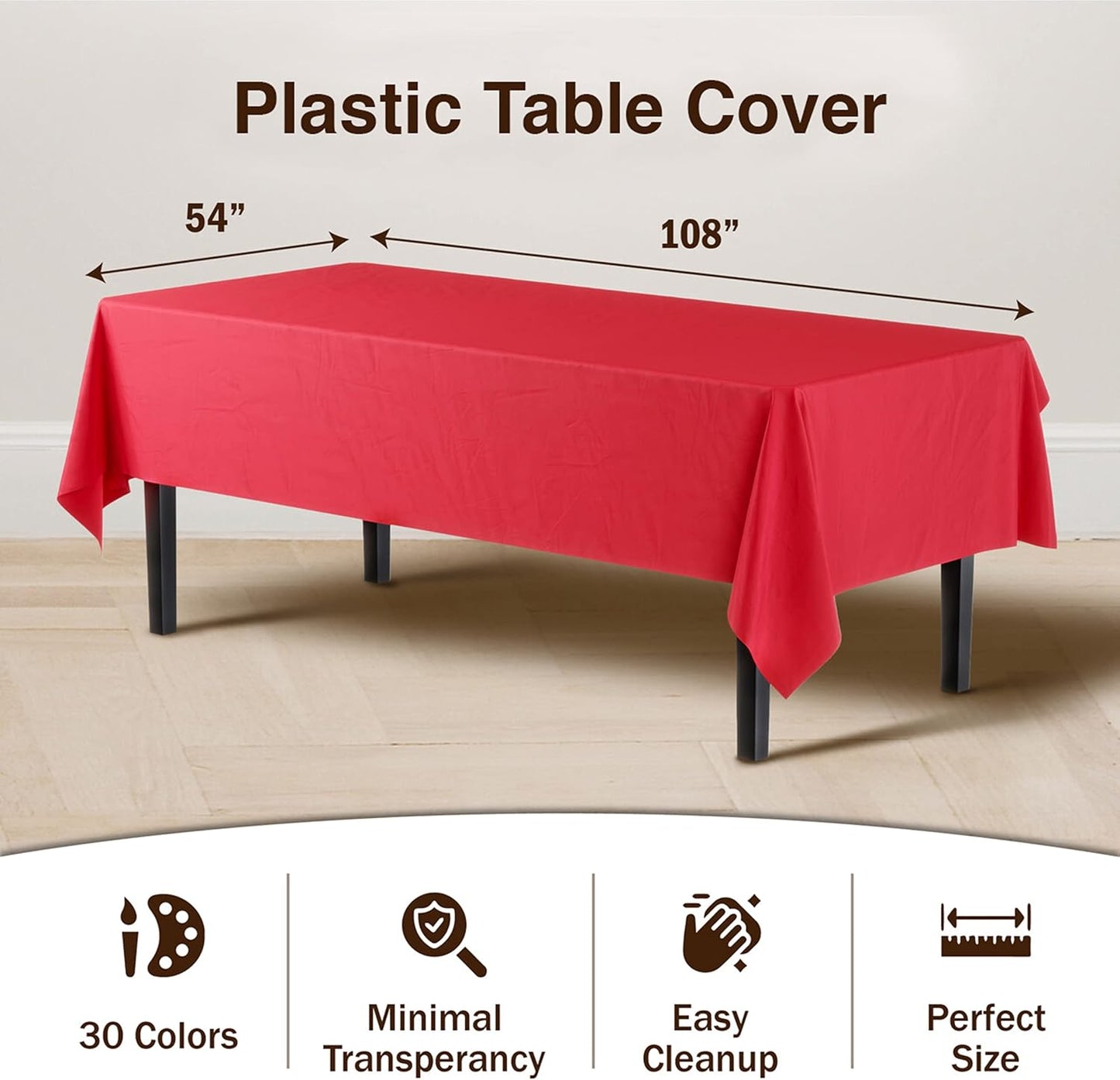 Party Solids Premium Aqua Blue Table Cover, Pack of 12