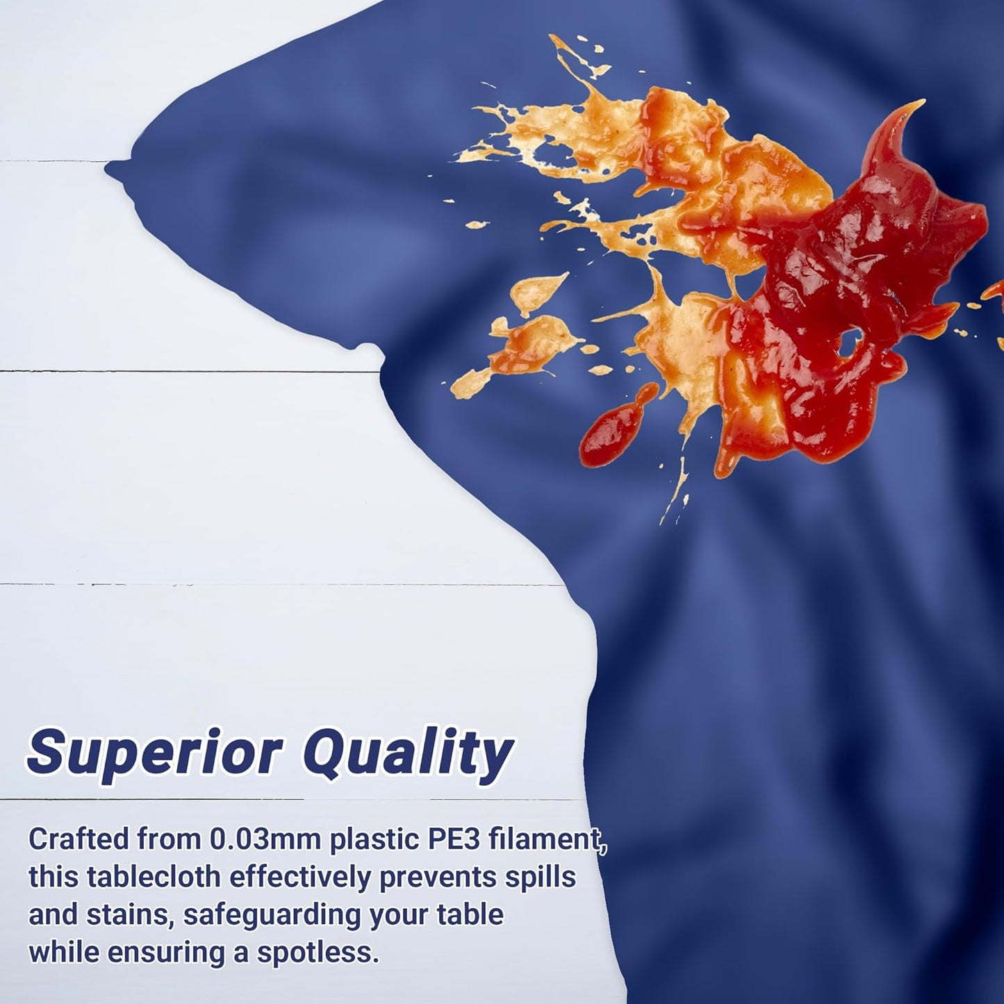 4 PCS Navy Plastic Tablecloths for Rectangle and Round Tables, 54" x 108" Stain Resistant Disposable Tablecloth for Picnic, Weddings, Baptism Decorations, Picnic Table Cover for Parties, Birthday