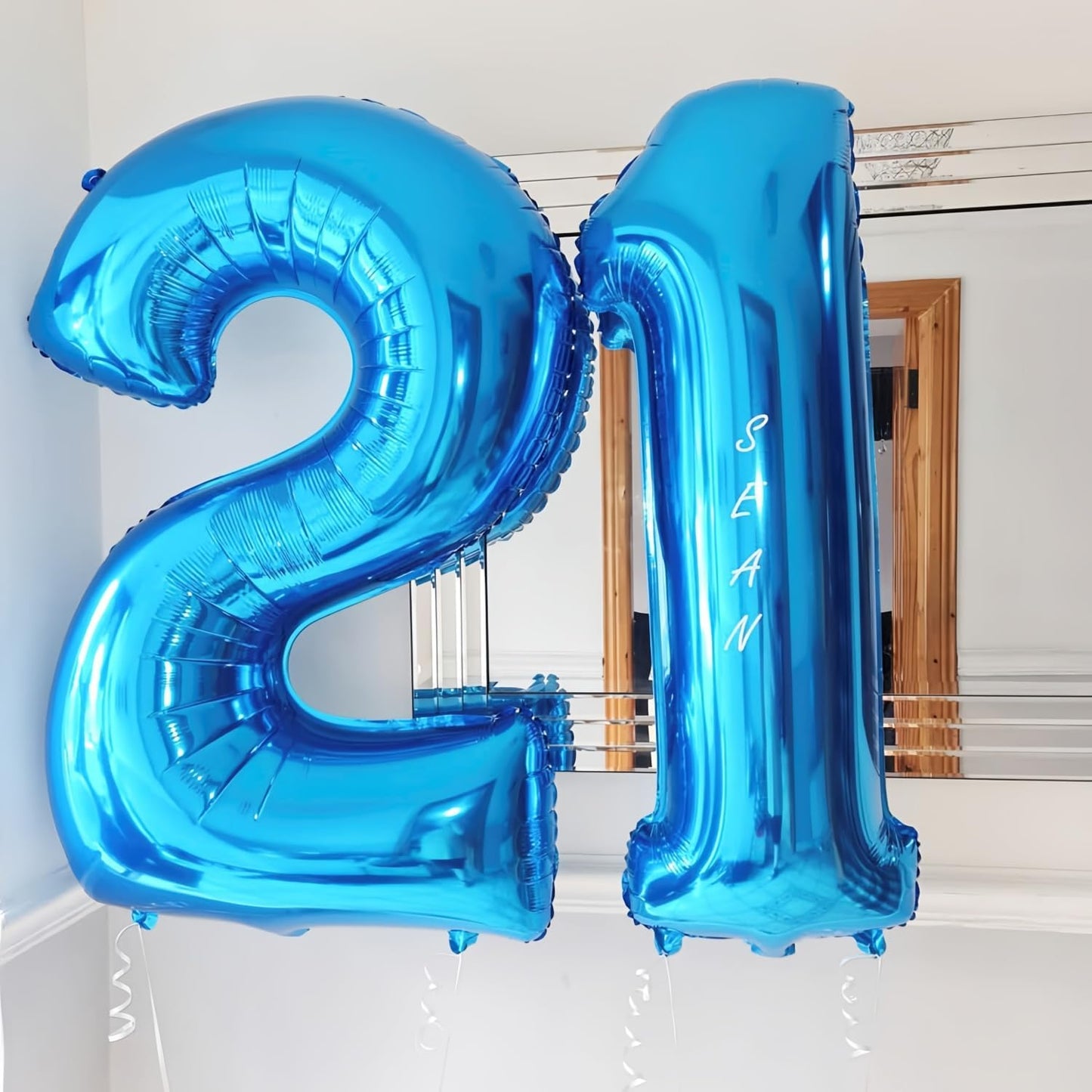 Blue 5 Balloon Number,40 Inch Number 5 Balloon Big Blue 5 Foil Mylar Helium Balloon for Birthday Party Decorations
