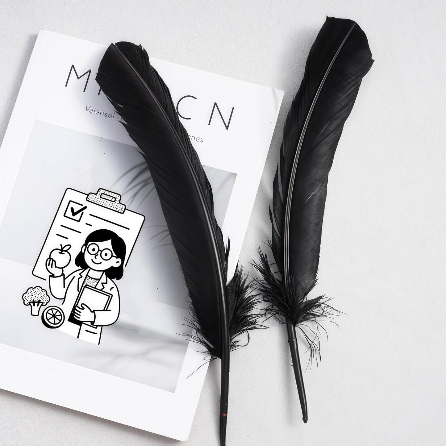 Black Turkey Feathers,22 Pcs Natural Feathers Bulk Long 10-12 inch (25-30cm),Turkish Feather for Crafts DIY Wedding Home Party Mardi Gras Decorations (Black)