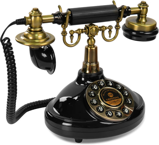 Audio Guest Book Wedding Phone,Audio Guestbook Phone Vintage Style Audio Message Voicemail for Graduation Retirement Party Birthdays Baby Shower Special Occasions (Black)