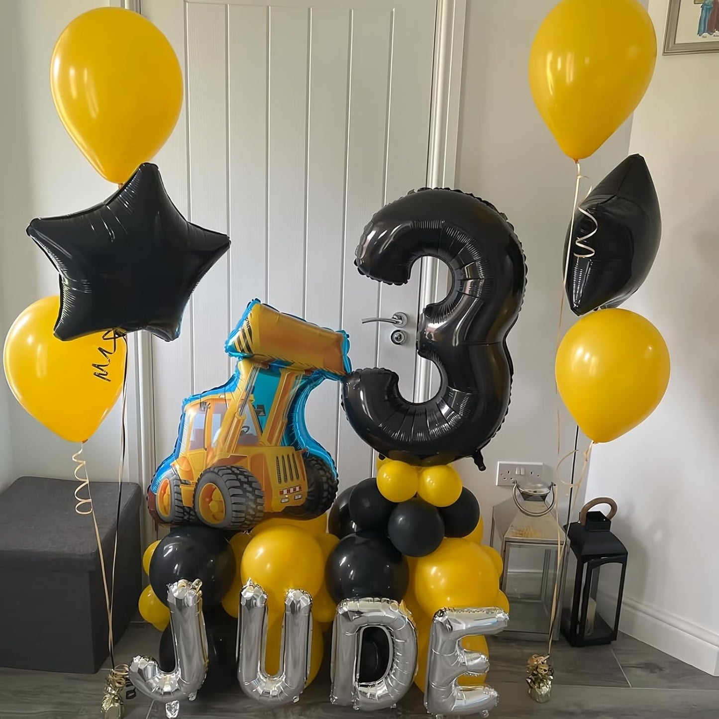 Black 1 Balloon Number,40 Inch Number 1 Balloon Large Black 1 Foil Mylar Helium Balloon for Birthday Party Decorations