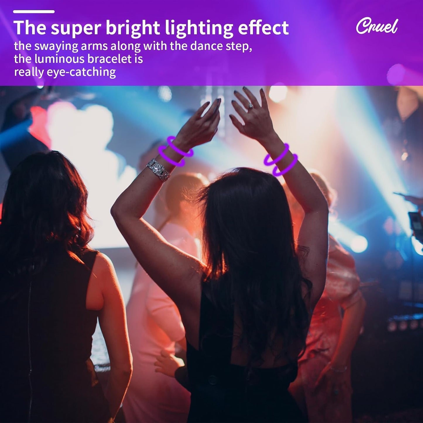 60 Pack 8” Purple Glow Sticks Bulk with 60 Connectors Neon Glow In The Dark Party favors Supplies for Holiday Birthday Party Decoration (Purple)