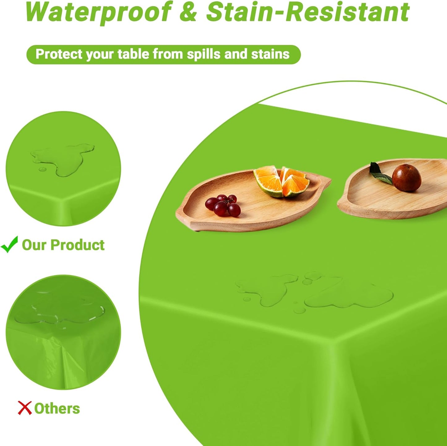 QZYL 4 PCS Plastic Tablecloth, 54 x 108 Inches Waterproof Disposable Table Cloth, Spring Tablecloth of Baby Shower Football Party Decorations, Table Cover for Rectangle and Round