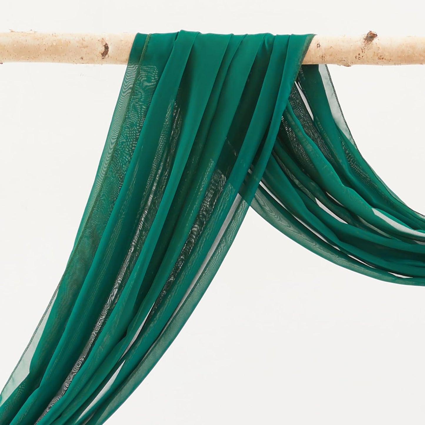 Wedding Arch Draping Fabric,1 Panel 18FT Emerald Green Sheer Chiffon Curtain Drapes 6 Yards for Wedding Ceremony Birthday Party Decoration