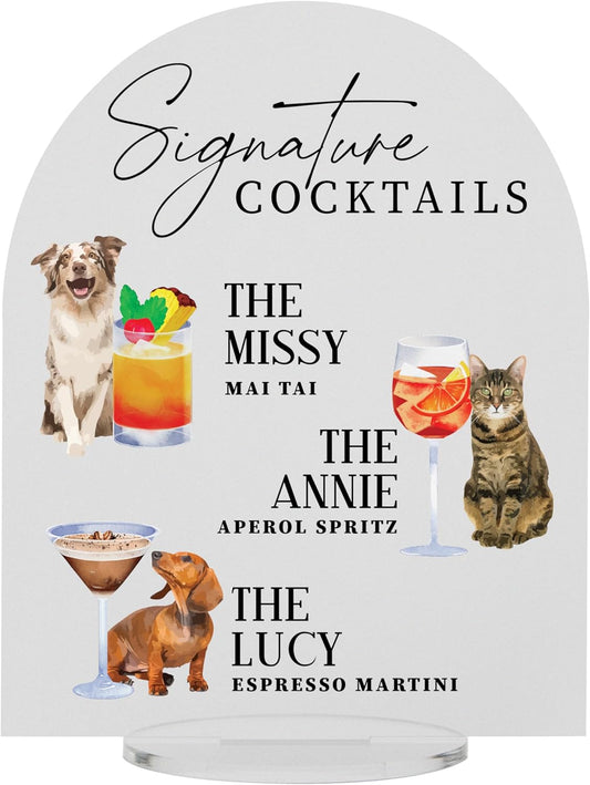 Pet Signature Drink Wedding Signs