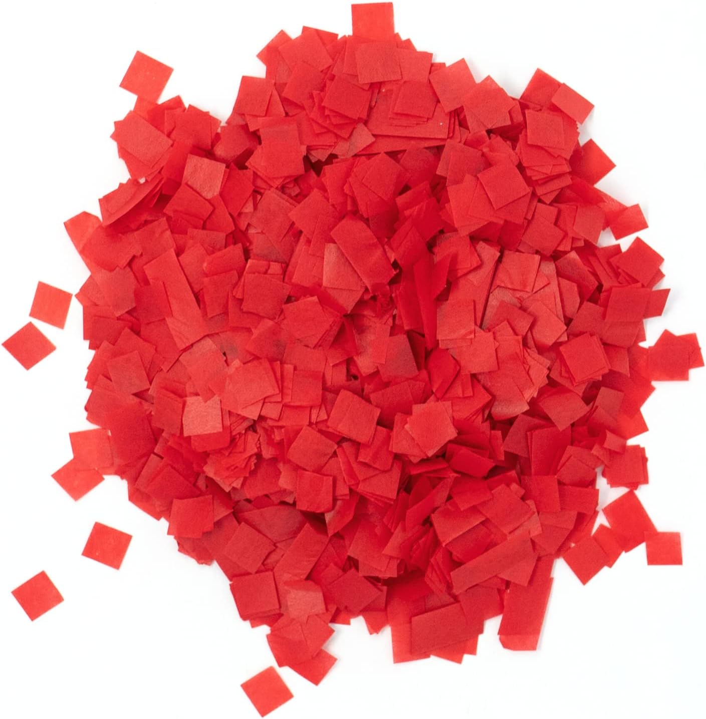 Biodegradable Tissue Confetti Squares, Red Color – Ultimate Confetti Fluttering Tissue Paper Squares for Confeti Cannon and Launcher Use, Table Decorations, and More (20 Handfuls per Bag, 1 lb)