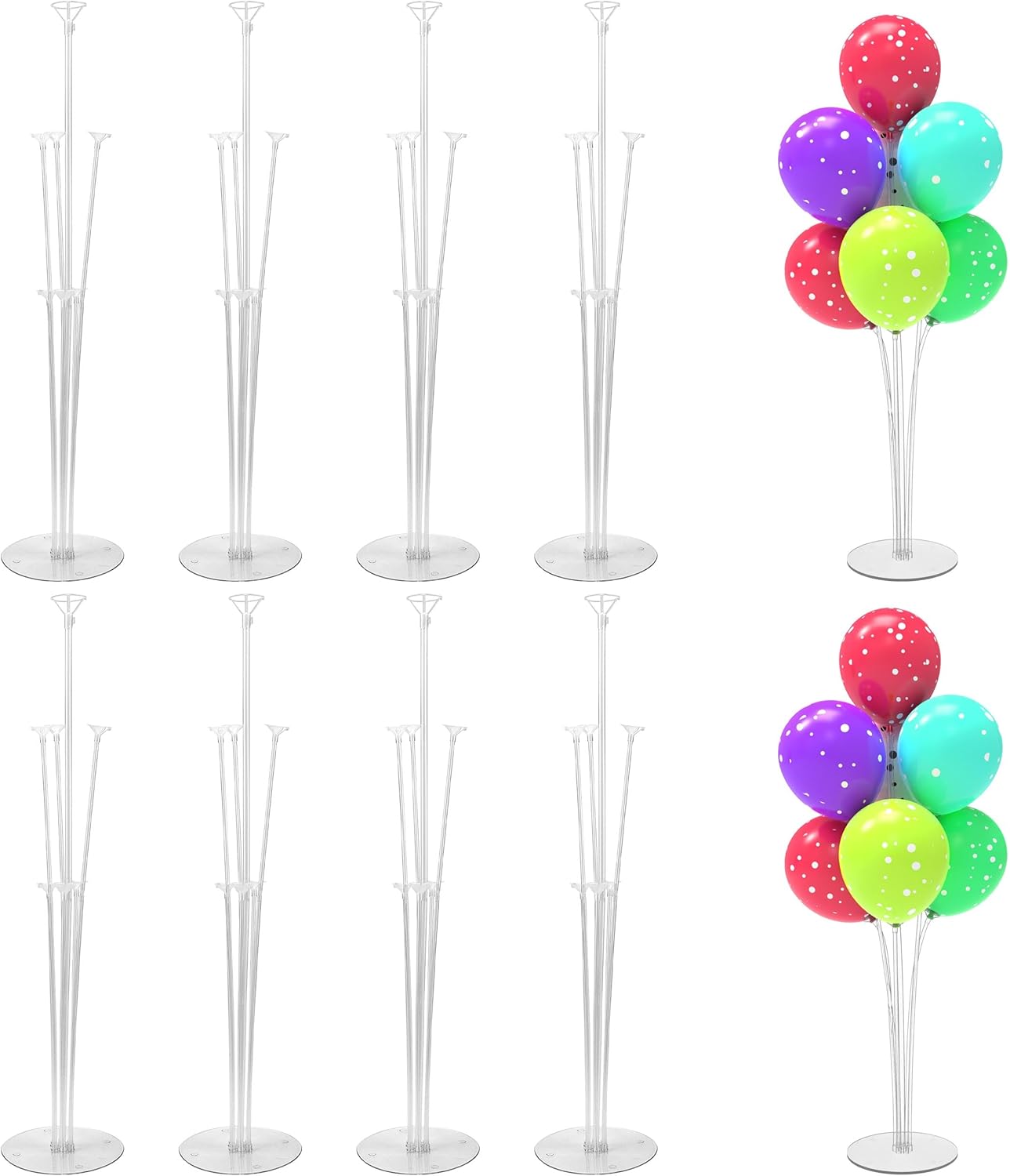 JOYYPOP 8 Sets 28 Inch Balloon Stand Kit, Balloon Holder Stickers Table Decoration Party Birthday Wedding Balloon Supplies Accessories