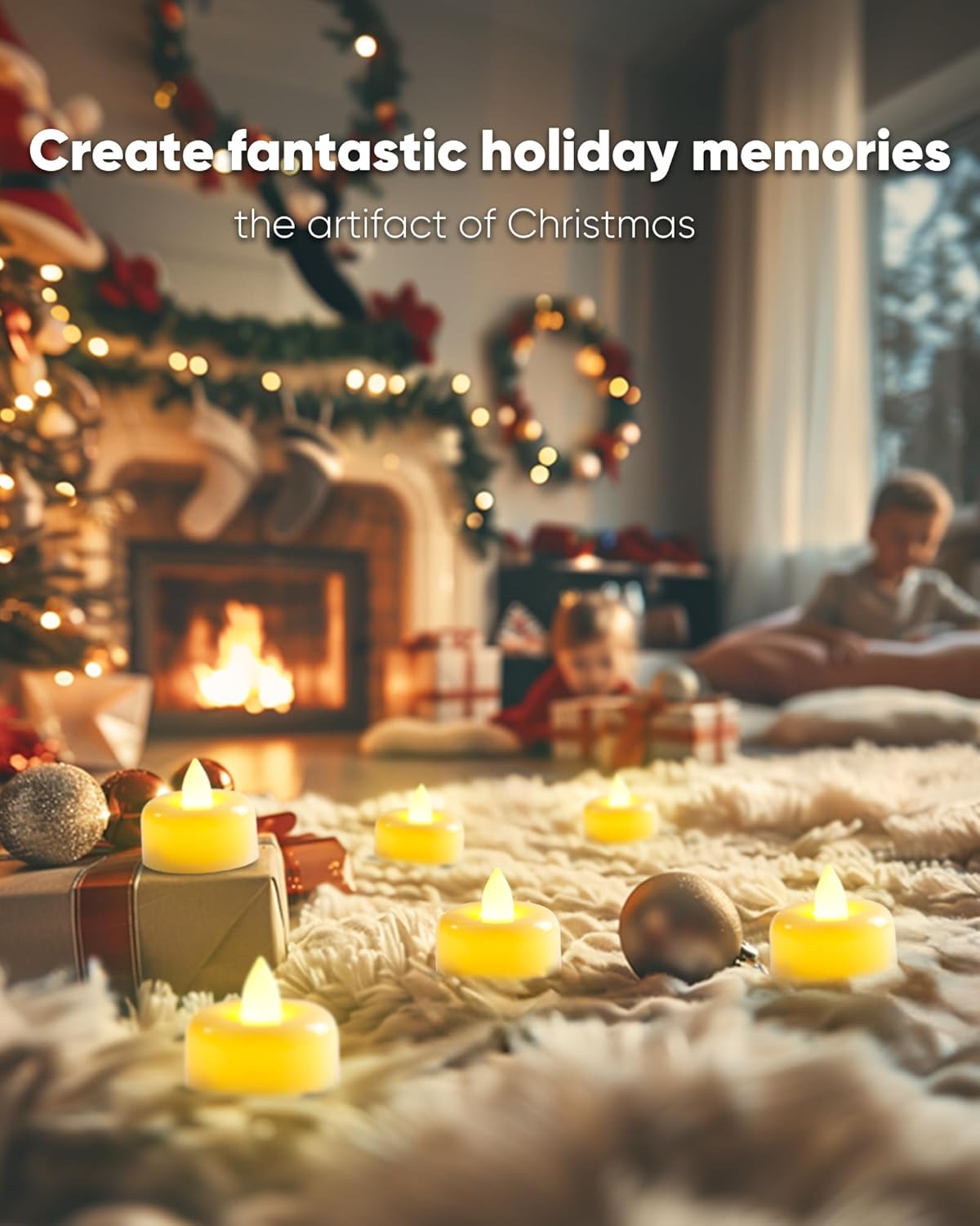 Amagic 12 Pack Timer Tea Lights Candles Battery Operated Candles with 6H Timer, Auto On Daily, Flickering LED TeaLights for Wedding, Table Centerpiece, Home Decor, Christmas, Halloween, Ivory Base