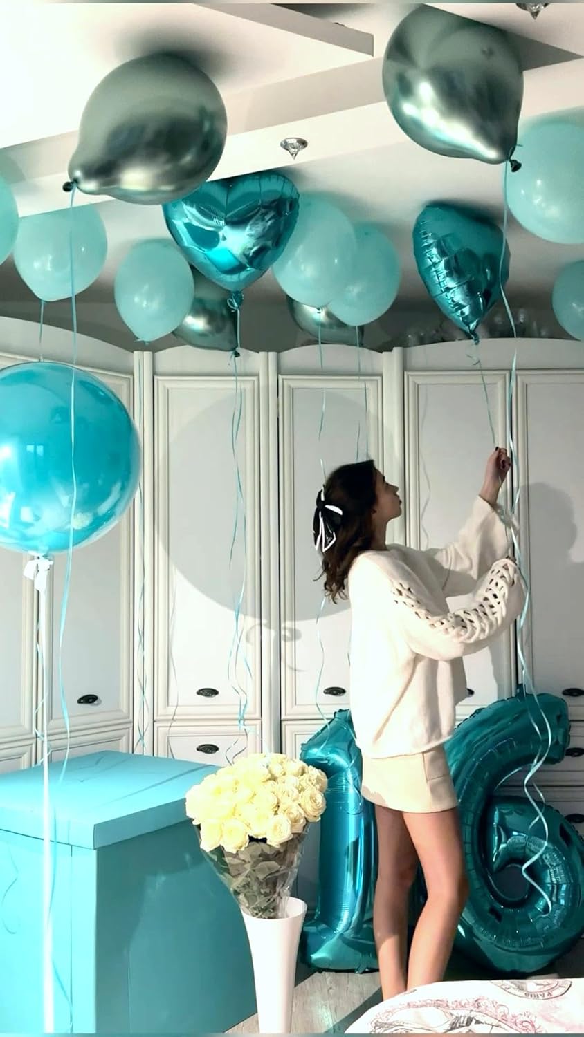 Blue Number 1 Balloon 40 inch, Number 1 Birthday Balloon for Boy Girl, Blue Foil One Balloon for 1st 10 11 12 16 18 Birthday Party, Anniversary Celebration Number Balloons Decorations