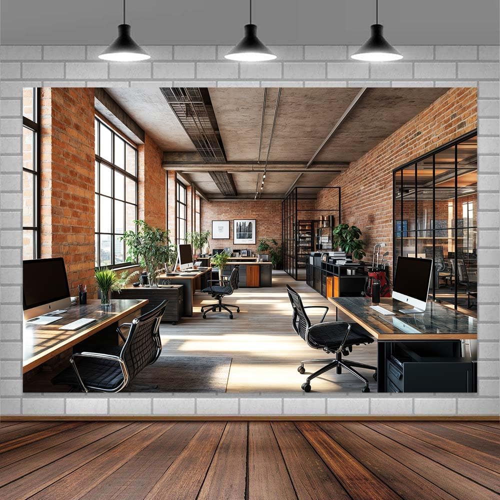 15X10ft Office Video Photo Backdrop Photography Background for Recording Conference, Zoom Home Podcast Backdrops Photo Booth Prop Decorations Wall Decor Tablecloth