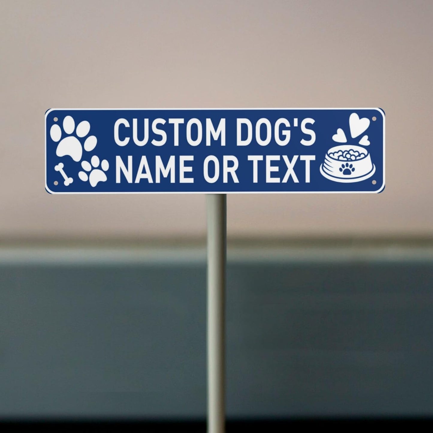 Custom Vintage Metal Sign Personalized Pet's Home Sign with Pet Name Paw Print Text Logo Rust Free Fade Resistant Home Outdoor Wall Signs