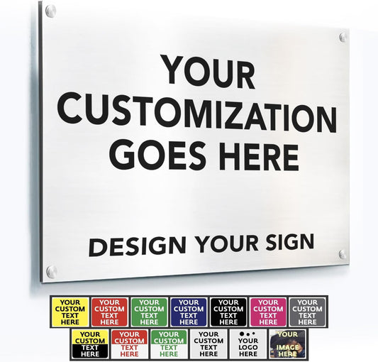 Custom Outdoor Metal Signs, Personalized Aluminum, Customized Safety, Metal Business, Waterproof Outdoor Business - White Aluminum (White, 20x20 In)