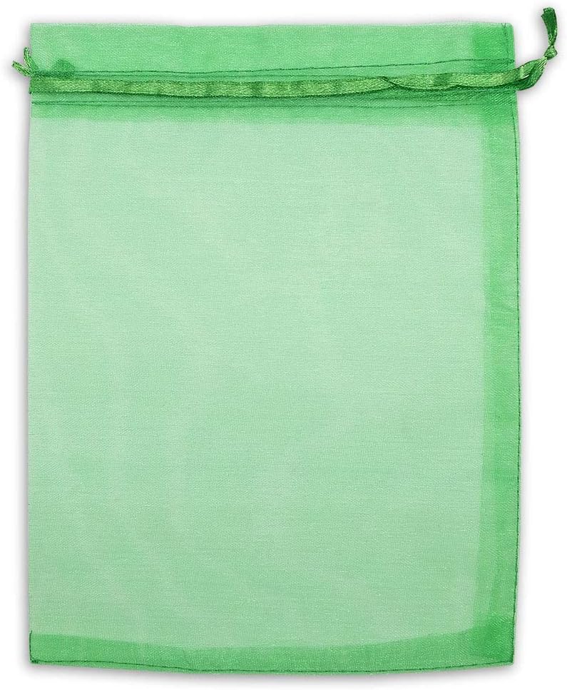 TheDisplayGuys 48-Pack 4x6 Light Green Sheer Organza Gift Bags with Drawstring, Jewelry Candy Treat Wedding Party Favors Mesh Pouch