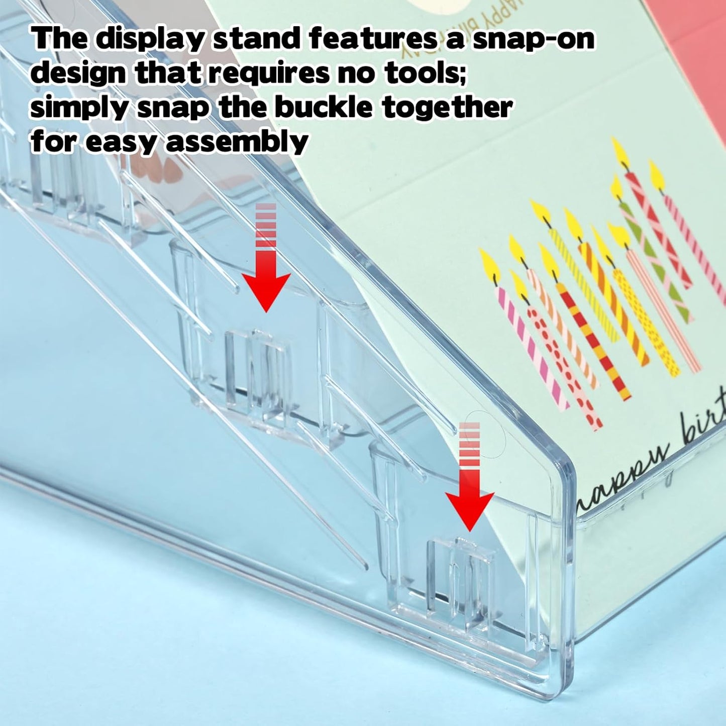 2 Pack 7 Tier Acrylic Card Display Stand, 7-tiers Versatile Display for Trading Cards,Greeting Card Display Stand,Portable Display Rack Holder for Graded Cards, PSA Cards,Sports Cards, Business Cards