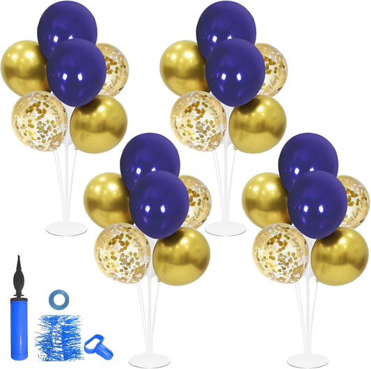Navy Blue and Gold Balloon Stand Navy and Gold Balloons Centerpiece Table Decorations for Birthday Wedding Anniversary New Year Graduation Decorations Class of 2025(Gold navy set4)