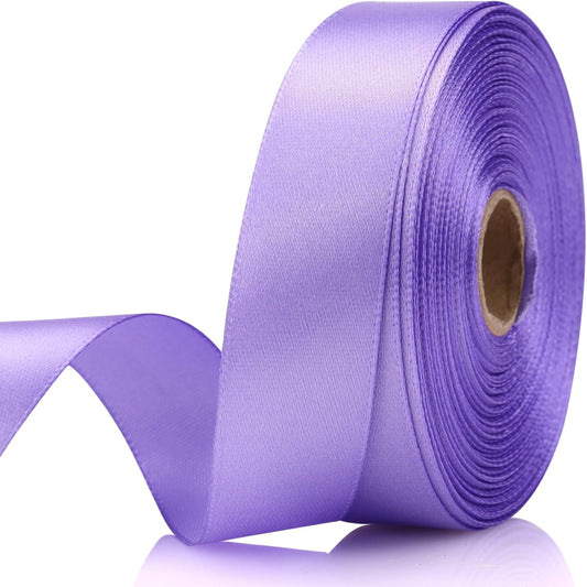Light Purple Satin Craft Ribbon - 7/8 Inch, 30 Yards - Single Face Polyester for Handmade Roses, Gift Wrapping, Wedding & Party Decoration