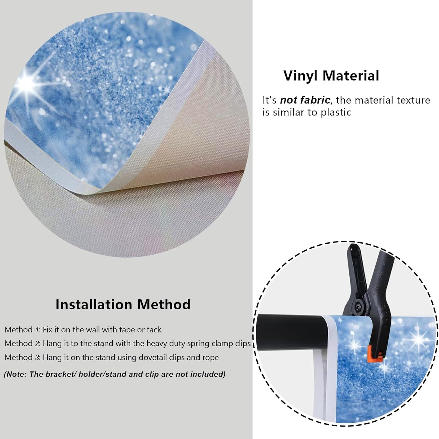 YongFoto Silver Blue Glitter Backdrop 9x6ft Silver Light Spots Blue Sequin Bokeh Photography Background Birthday Bridal Shower Wedding Photography Background Party Banner Portraits Photoshoot Props