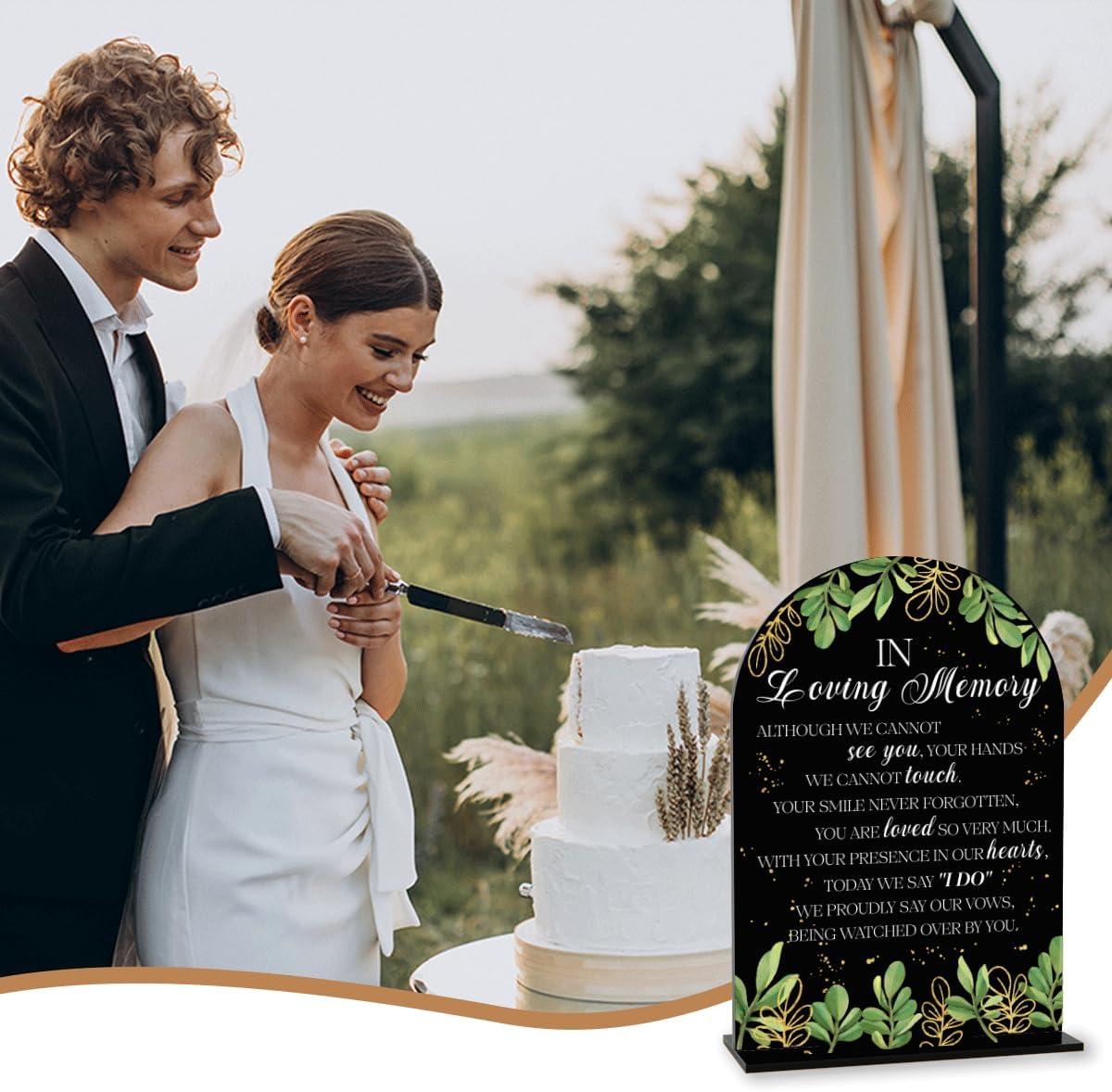 Black In Loving Memory Wedding Sign, In Memory Wedding Sign for Engagement Bridal Shower Decor fo Ceremony Reception, Weddings Table Acrylic Sign