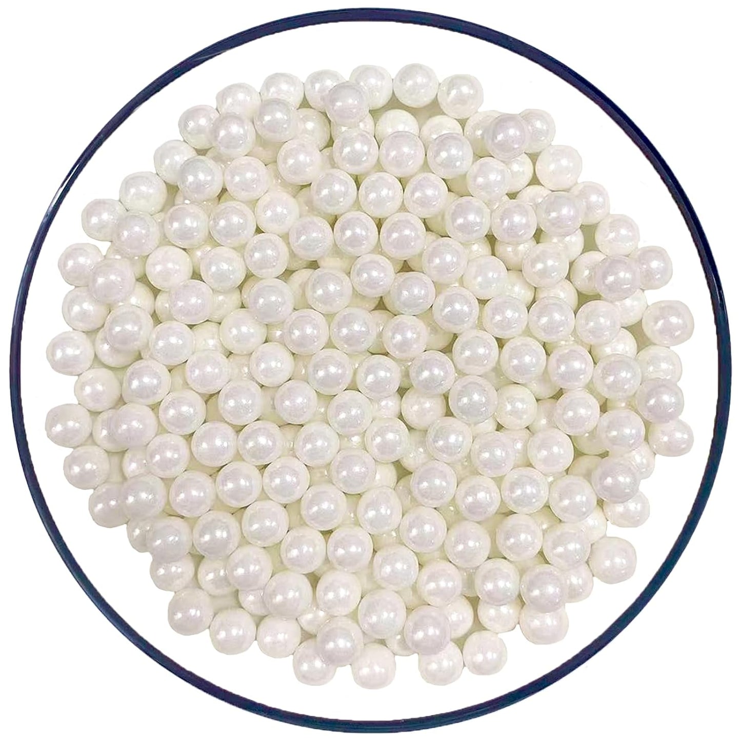 Sentovac 7mm White Pearl Sprinkles Edible Cake Decorating Sugar Candy Cookie Cake Cupcake Topper Ice Cream Baking Decorations Halloween Christmas Valentines Wedding Supplies