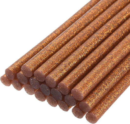 uxcell 20pcs Hot Glue Sticks for Glue Gun 11mm/0.43-inch x 8-inch Mini Hot Melt Adhesive Glue Stick Glitter Bronze Gold