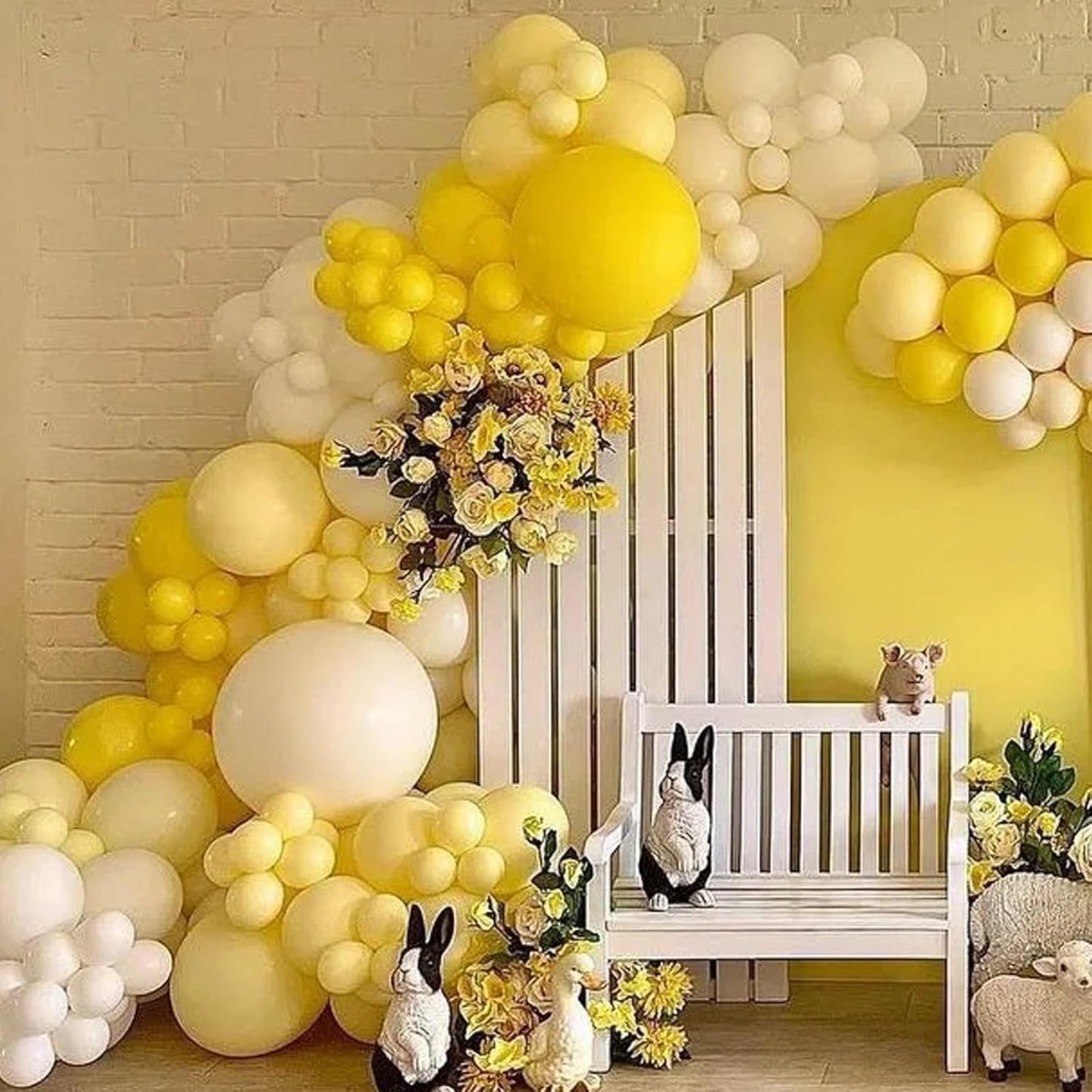 90pack Pastel Yellow Balloons Different Size 18/12/10/5 Inch Pastel Yellow Balloon Garland Arch Kit for Graduation, Wedding, Birthday, Princess, Baby Shower, Anniversary Party Decorations