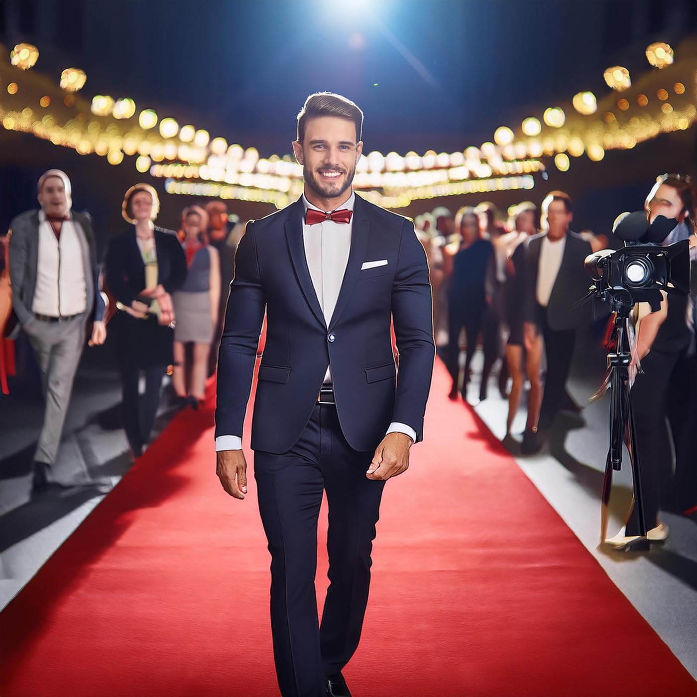 BANNER BUZZ Hollywood Red Carpet Runner – Premium Non-Slip 4x15 ft Aisle Rug for Weddings, Parties, and Events – Ideal for Step and Repeat Backdrop Event Decoration