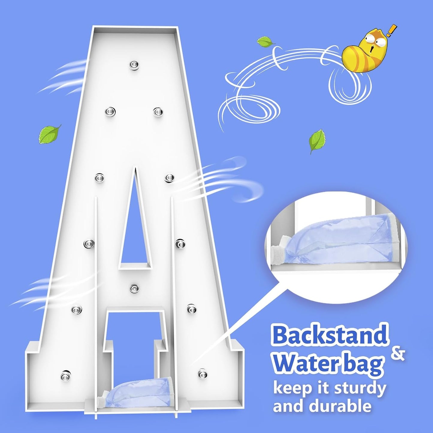 4FT Marquee Light Up Letters - Cool White Light Up Letters B with Fixed Water Bag, Party Decoration Large Marquee Light Up Letters can Be Used for Wedding Decoration, Birthday Party Decoration