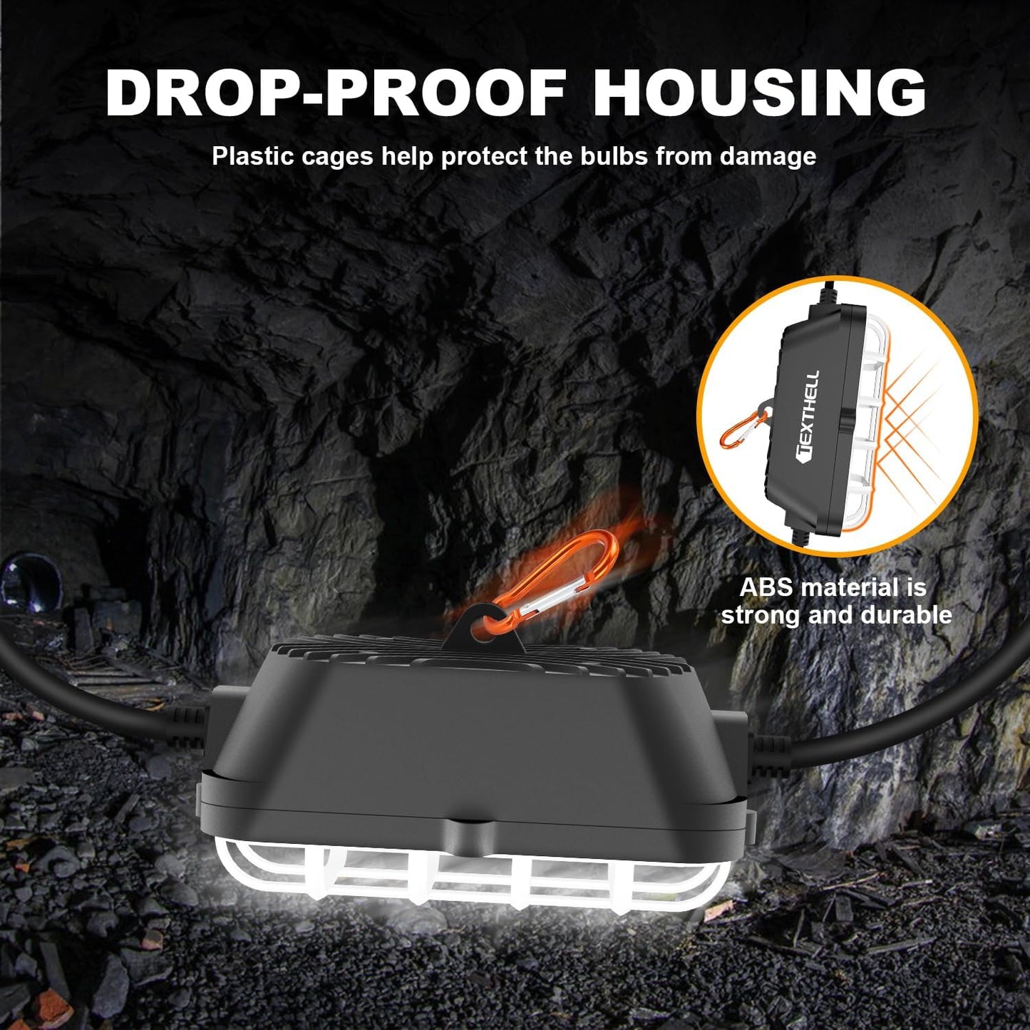 50FT LED Construction String Lights, 75W Super Bright 7500LM Plug in Linkable String Work Lights, 5000K Waterproof IP67 Temporary Lighting for Construction Sites, Jobsites, Indoor & Outdoo