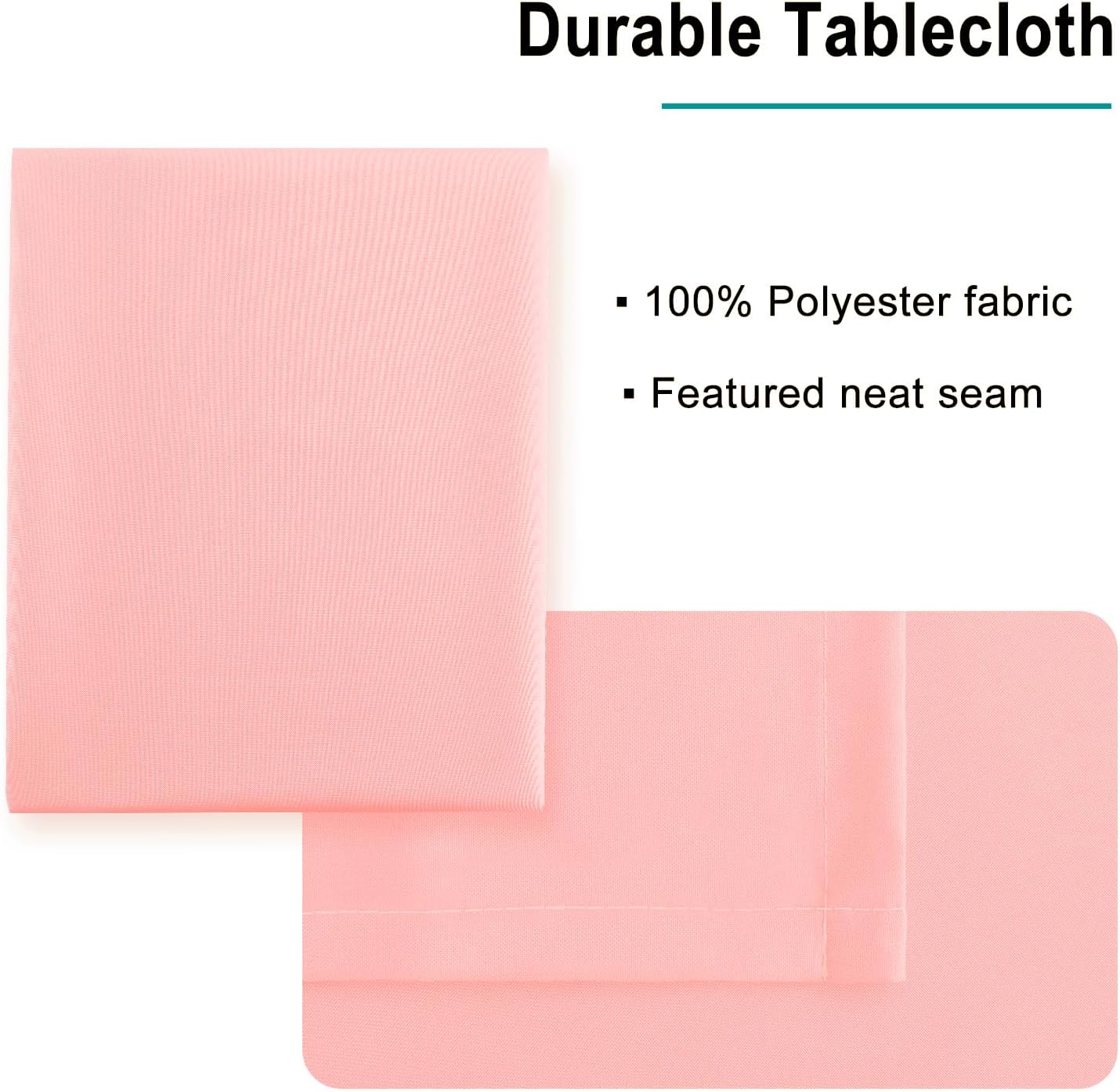 Hiasan Rose Pink Square Tablecloth - Waterproof and Spillproof Restaurant Washable Polyester Table Cloth for Dining Room, 54 x 54 Inch