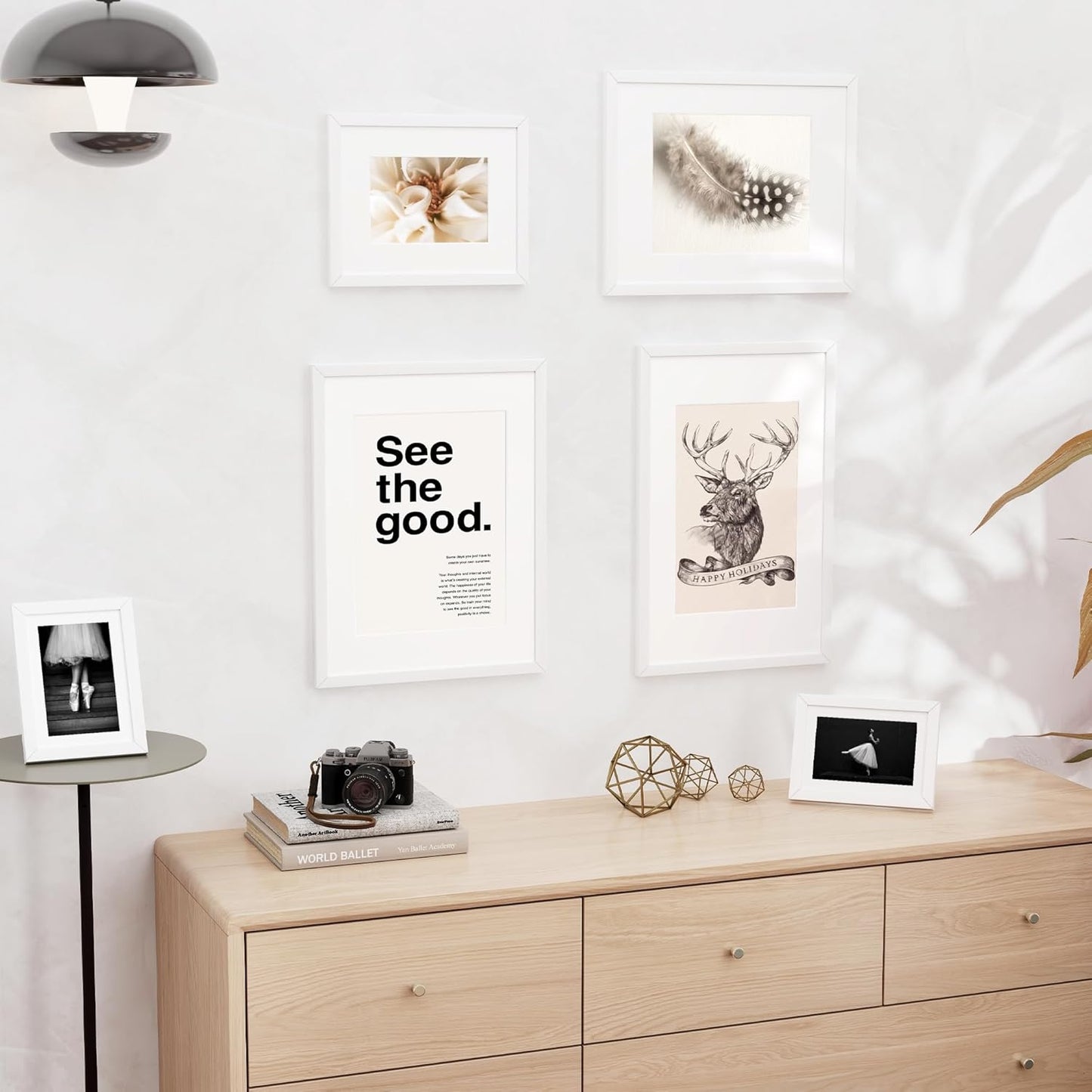 5x7 inch Picture Frame, 5x7 Photo Frames with 4x6 Removable Mat - High Definition Plexiglass - Vertical and Horizontal Display - Wall Hanging Frame - White, 3 Pack