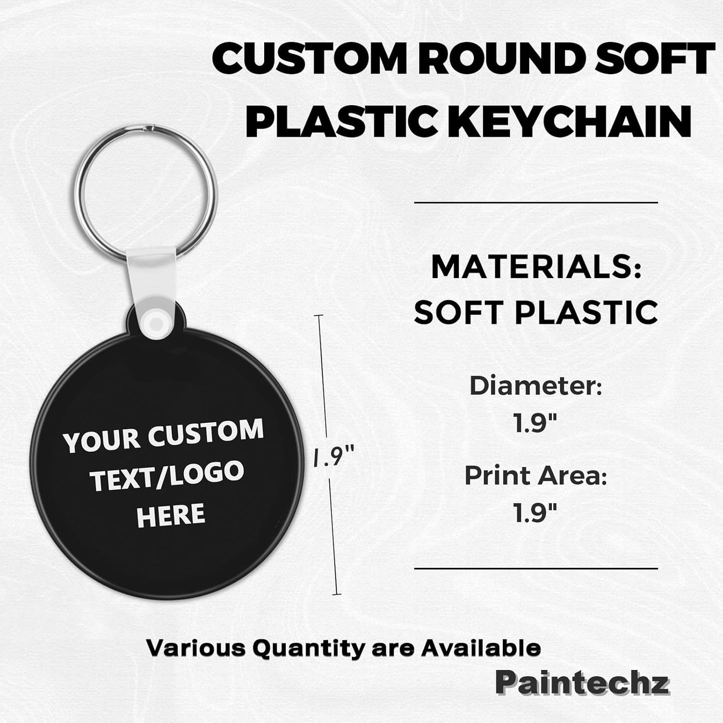 Custom Round Soft Keychains 300 Pack, Personalized Logo, Text Bulk - Perfect for Tradeshows, Party Favors, Events - Customizable Key Tags