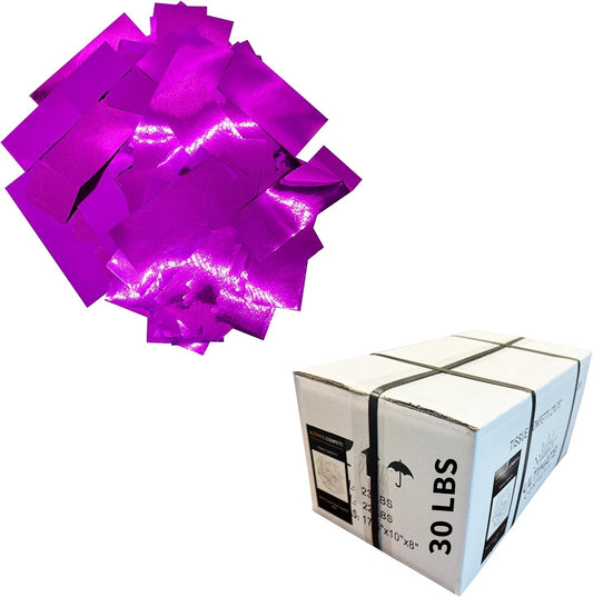 Fluttering Pink Mylar Shiny Foil Metallic Confetti – Rectangular Light-Weight and Slow-Falling Party Confetti for Cannon and Launcher use – Best for Celebrations - 30 lb, 480 oz