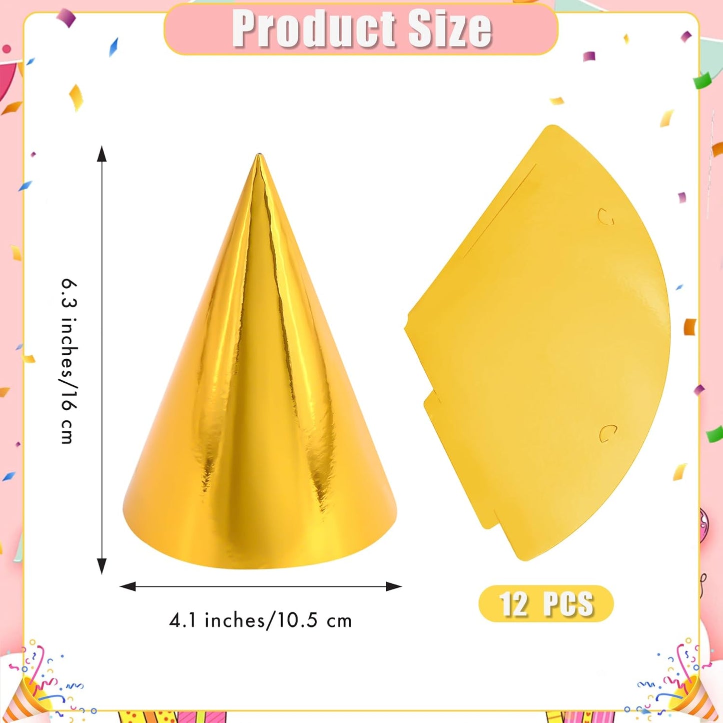 CANREVEL 12 PCS Party Hats for Kids and Adults, Party Headwear, Happy Birthday Hats, Birthday Party Decorations