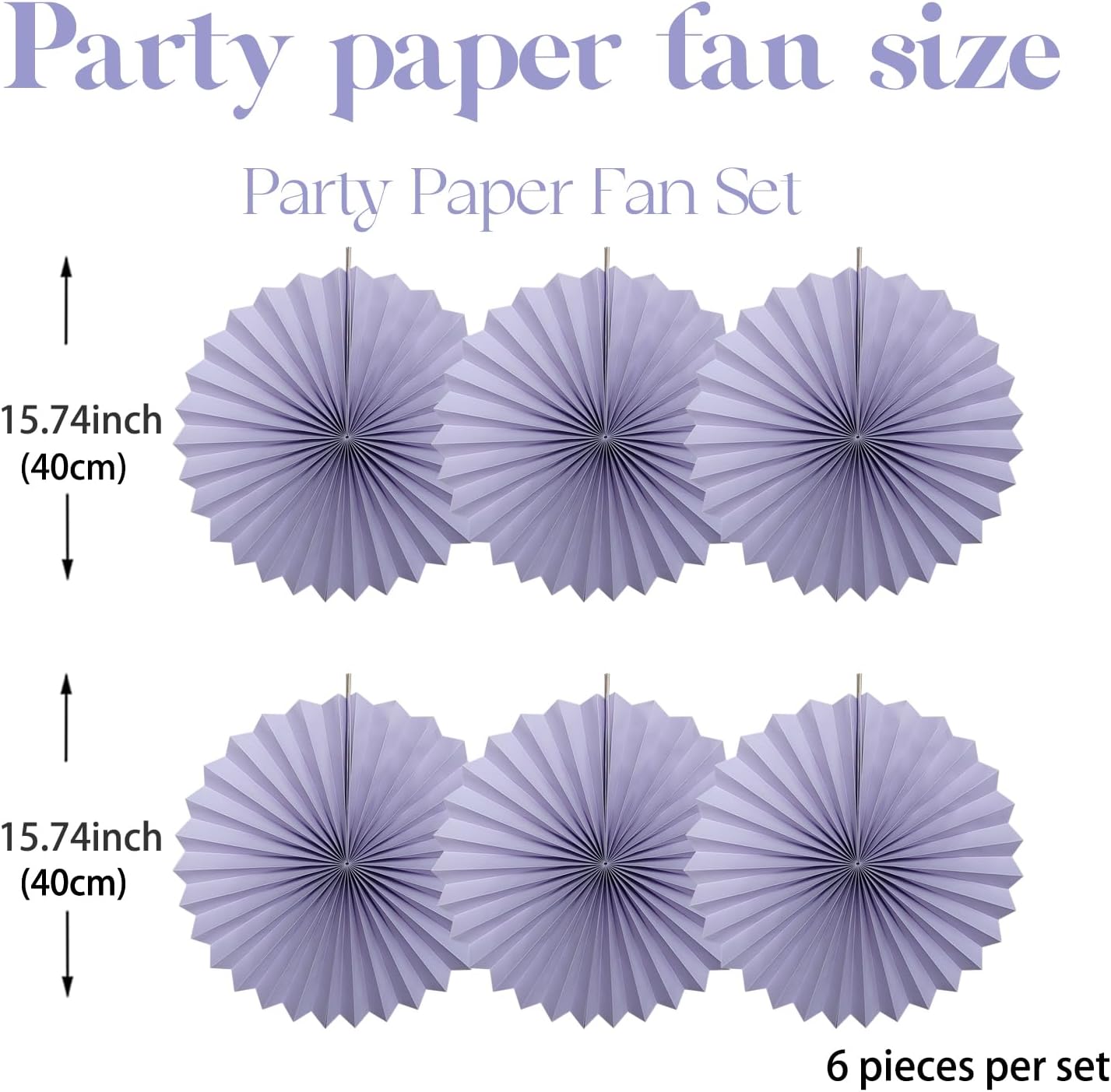 Purple Birthday Decorations,DIY Purple Paper Fans Hanging Decoration ,Party Decorations for Adults 16in,Little Mermaid Party Decor,Baby Shower Decorations 30 Color DIY Set (Light Purple)