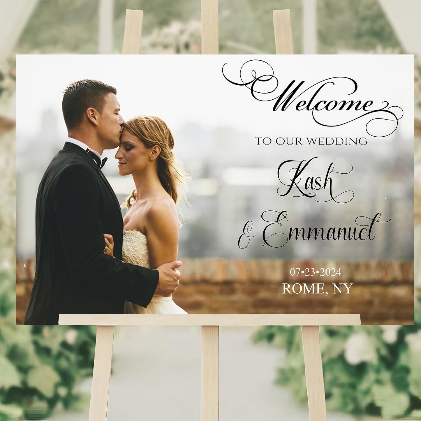Generic Landscape Photo Wedding Sign, Editable Welcome To Our Wedding, 12x18, 18x27, 24x36 Inches, Plastic, 4mm