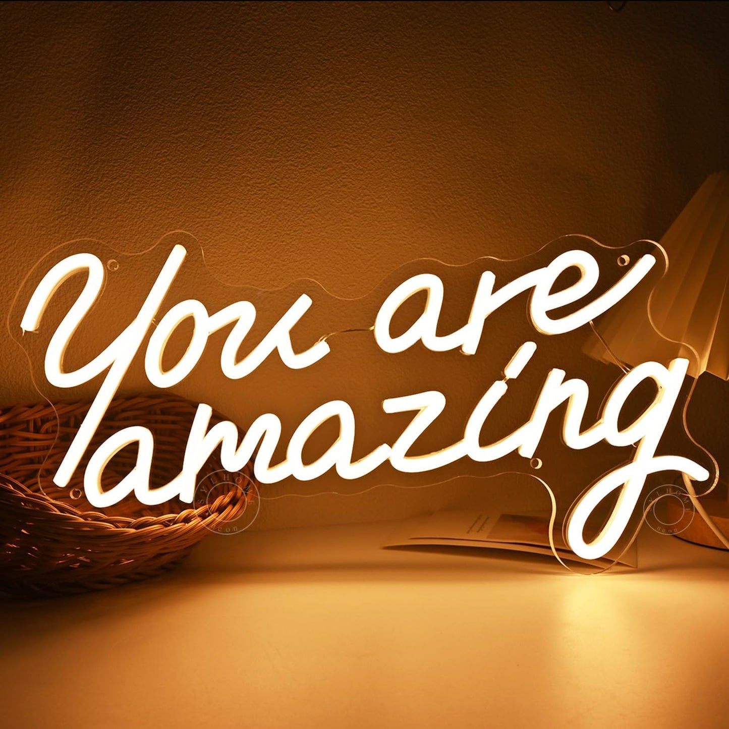 SYLHOME You Are Amazing Led Neon Light Sign Girls Bedroom Kids Room Wall Decor Sign Wedding Birthday Christmas Graduation Party Sign Student USB 15.75" X 8.94" Warm