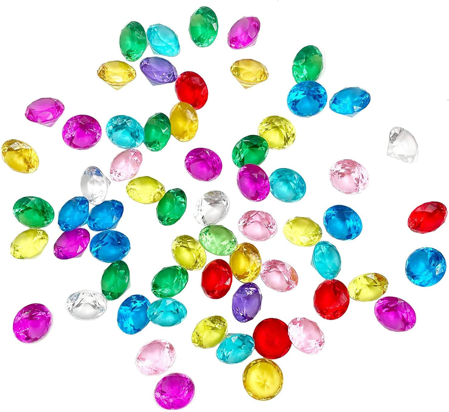 Fake Diamond Valentine's Day Decoration, 280 pcs Multicolor 20 mm Acrylic Diamond for Table Scatters Vase Fillers, Valentines Day Decor
