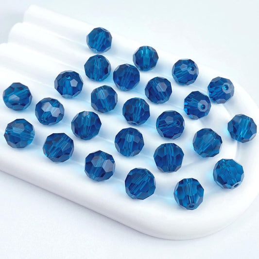 400 PCS 4mm Crystal Glass Beads Round Multiple Faceted Loose Spacer Glass Beads for DIY Handcrafte Bracelet Necklace Earring Jewelry Making(Peacoca Blue)