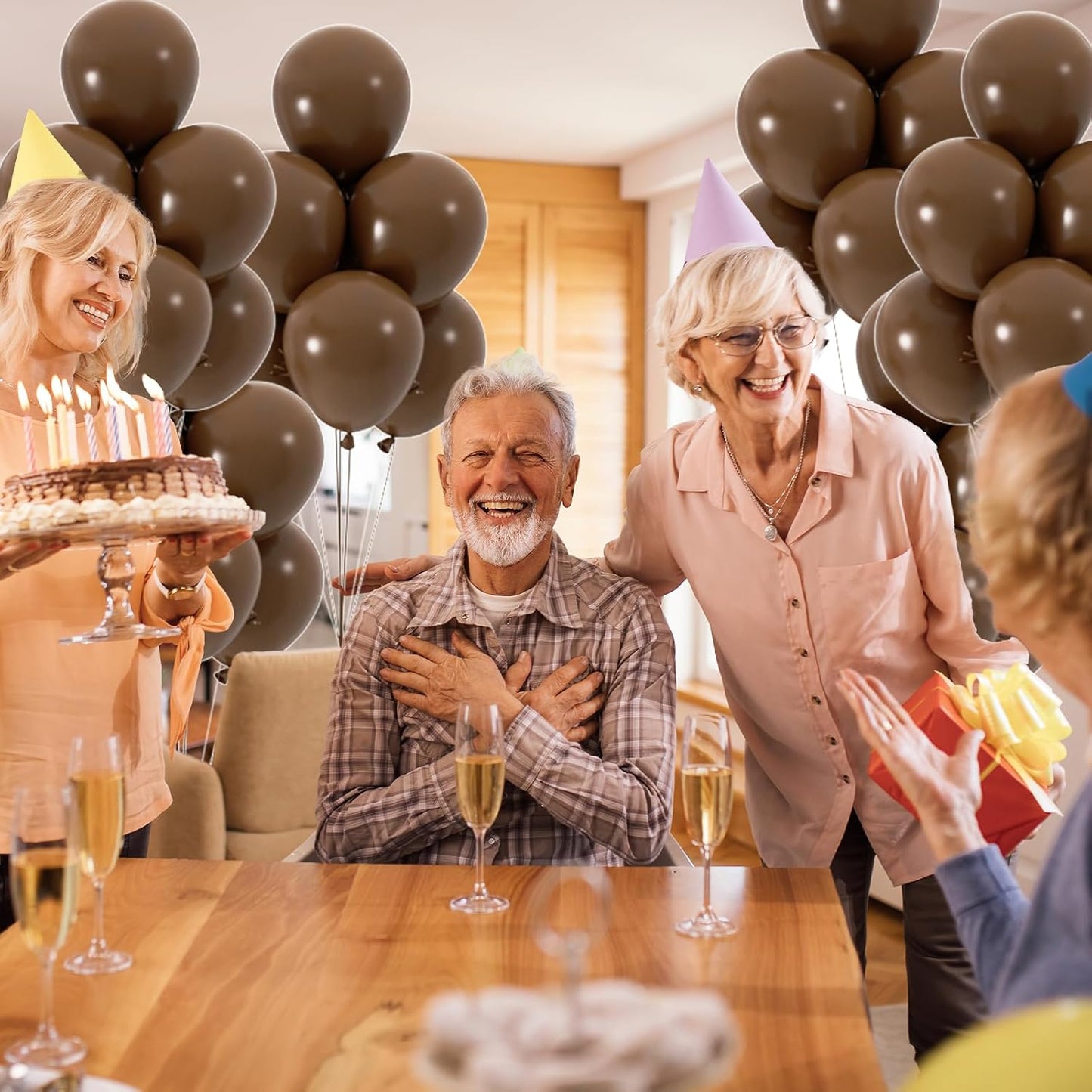 100pcs Dark Brown Balloons 12inch Neutral Brown Party Latex Balloons for Birthday Bear Baby Shower Boho Wedding Party Decoration (with 66ft Ribbon)