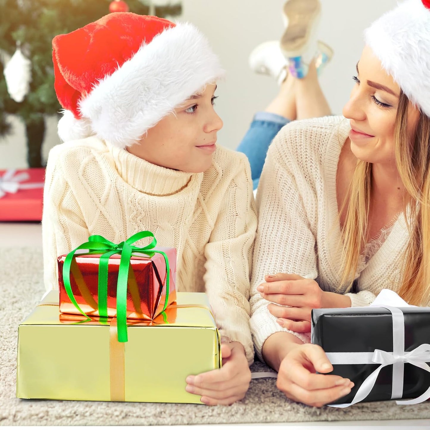 KMER LIFE Metallic Wrapping Paper Roll 17 x 394 inch for Birthday, Christmas, Baby Shower, Valentines, Wedding, Holiday - Premium Gift Wrap (Red)