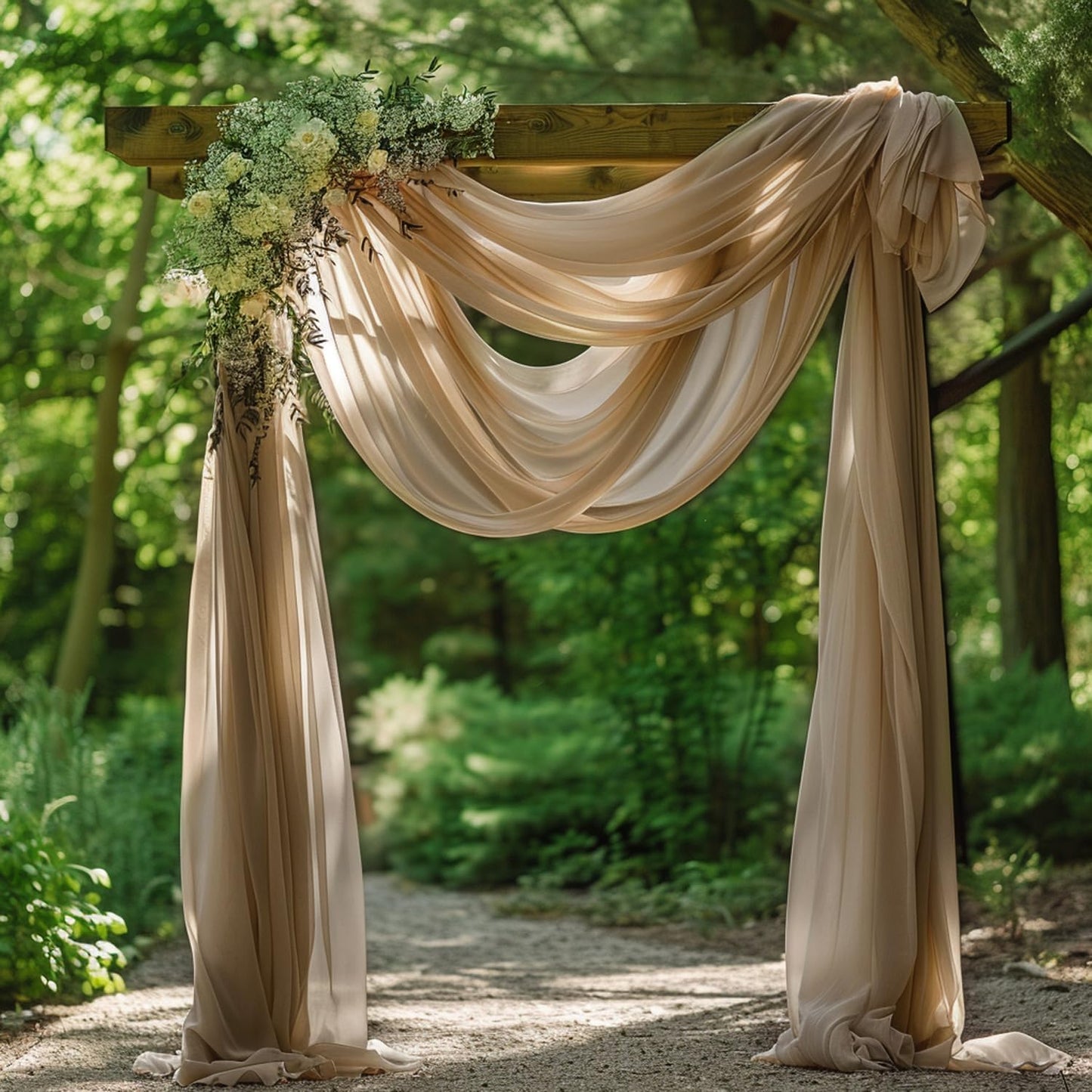Wokceer Wedding Arch Draping Nude 2 Panels 28.7" x 20FT Sheer Fabric Drapes Backdrop for Ceremony, Birthday Party, Bridal Shower Decoration