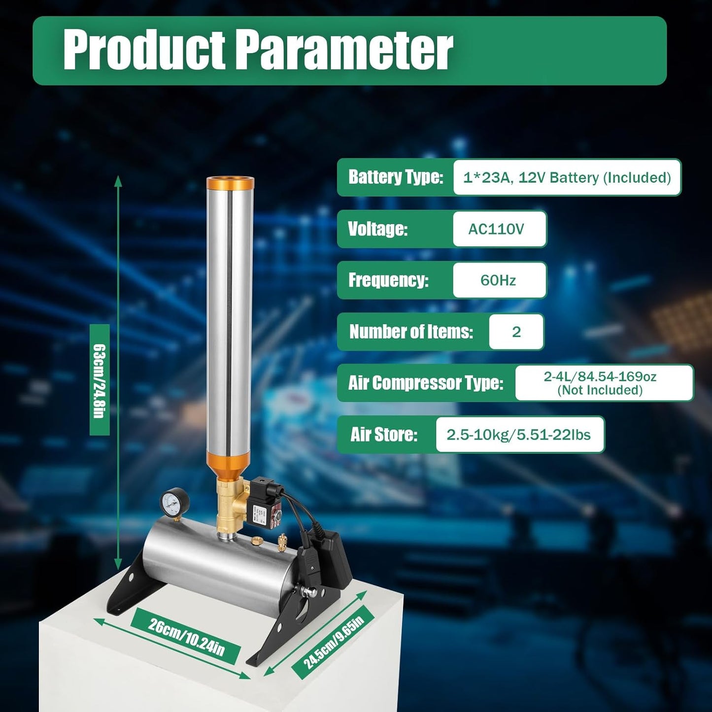 2PCS Confetti Cannon Machine Remote Control Confetti Launcher Machine Cannon Wireless Party Wedding Stage Paper Shots