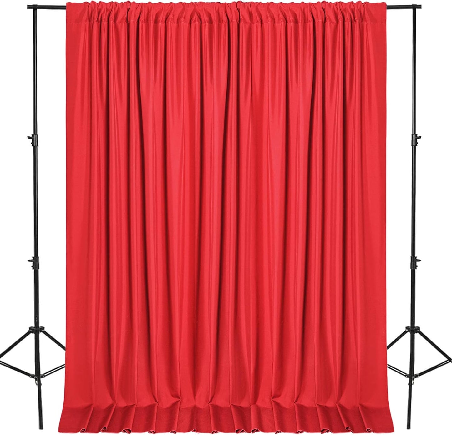 DWCN 10x8 FT Red Backdrop Curtains for Parties, Photography Backdrop Drapes with Rod Pockets for Wedding Decorations Stage Birthday Family Gatherings, 2 Panels 5ft x 8ft