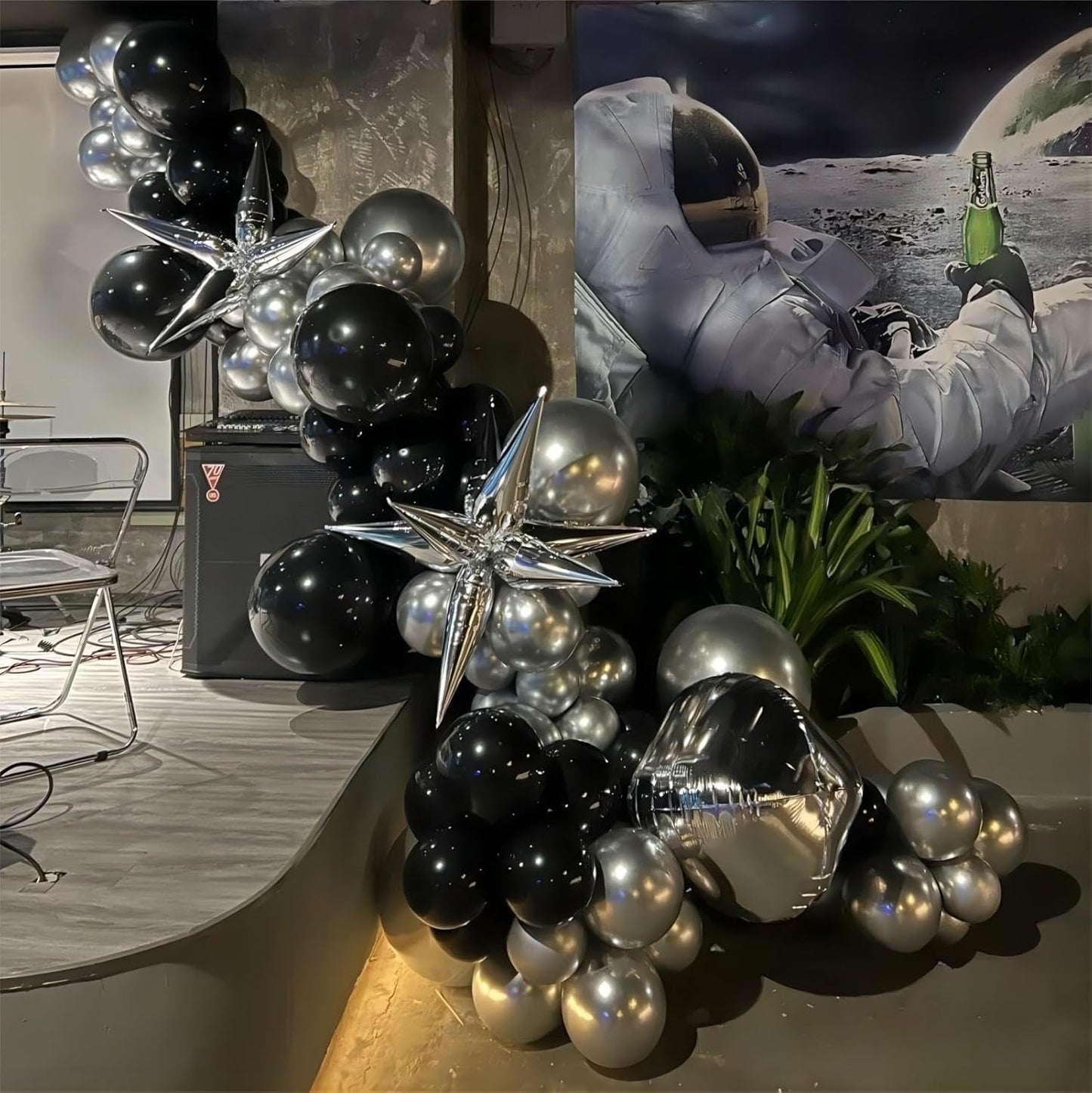 100pcs Black Balloons, Helium Quality 12 inch Black Party Balloons for Birthday, Halloween, Graduation Party Decorations (66ft Ribbons)